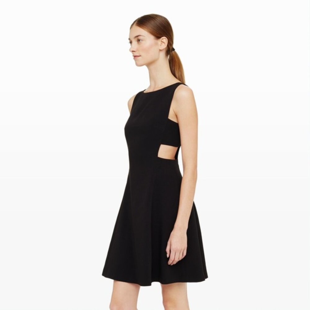 Club Monaco Jamarca Cut out Soot Black Mini Dress size 2 NWT